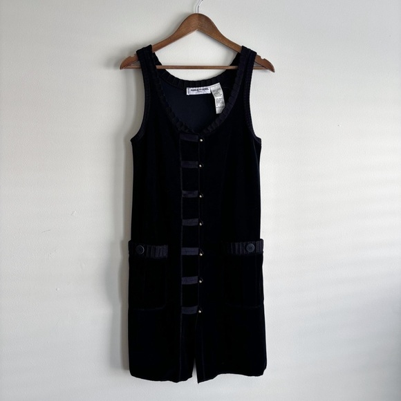 Sonia Rykiel Dresses & Skirts - Sonia Rykiel Vintage Velvet Button Front Sleeveless Jumper Dress Small Luxury